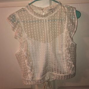 White Lace Crop top from Forever 21